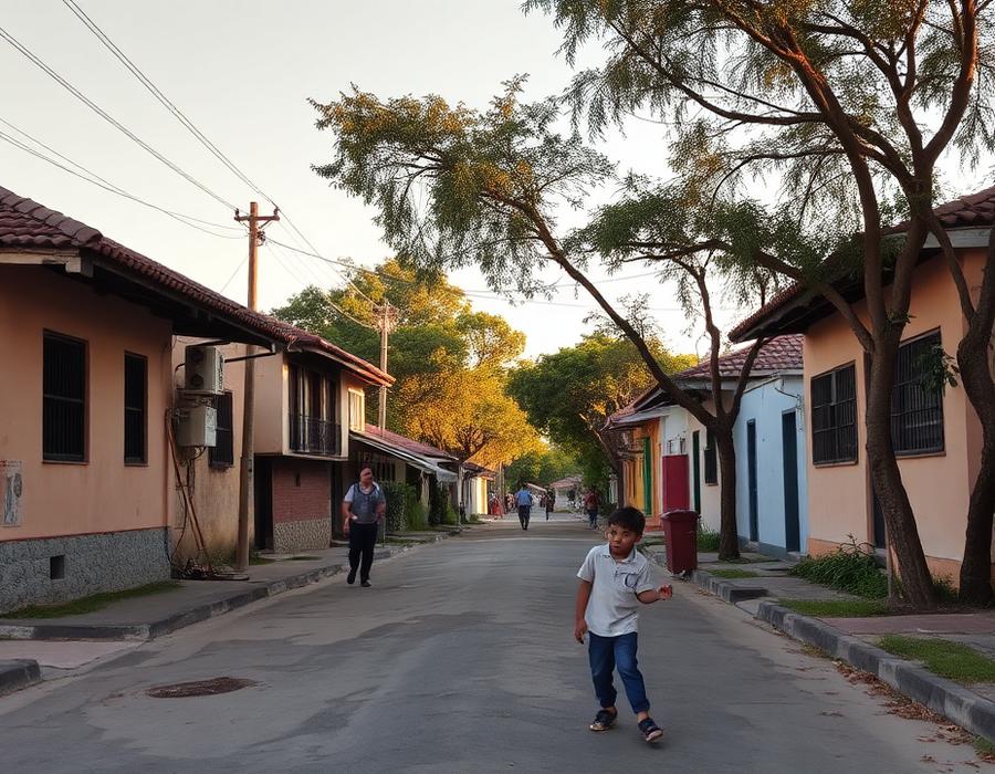 Rua de bairro residencial